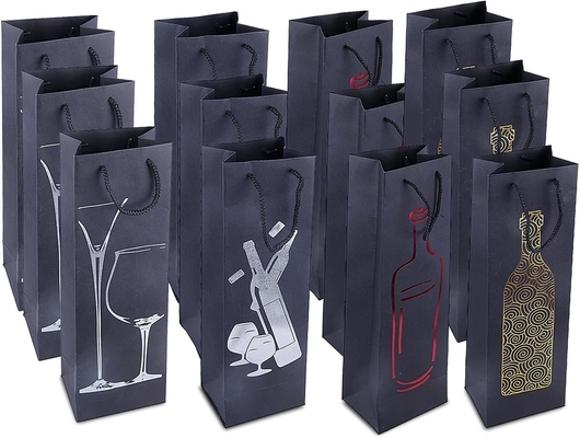 Single Bottle Personalized Wine Gift Bags For Weddings Birthdays Dinner Party