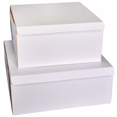 White Plain Cake Cardboard Box Or Color Printing Eco Friendly 10" X 10" X 5"