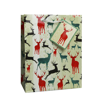 Shopping Custom Printed Paper Bags Kraft Paper Beautiful Christmas Gift Bags