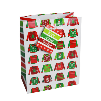 Shopping Custom Printed Paper Bags Kraft Paper Beautiful Christmas Gift Bags