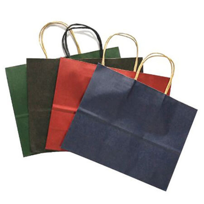 Colored Kraft Paper Bag Kraft Paper Carrier Small Bags With Paper Handles