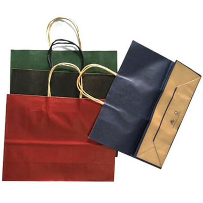 Colored Kraft Paper Bag Kraft Paper Carrier Small Bags With Paper Handles
