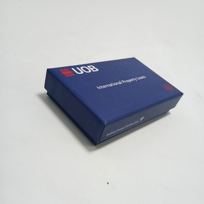 Small Size Lid And Base Bax Blue Usb Packaging Box With Black EVA Insert