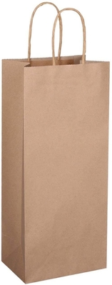 Eco Friendly Printed Recycled Paper Bags Kraft Shopping Paper Wine Bag