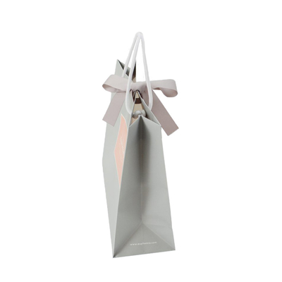 Eco Recycled Gift Bags 200gsm White Kraft Paper Wedding Drawstring Bags