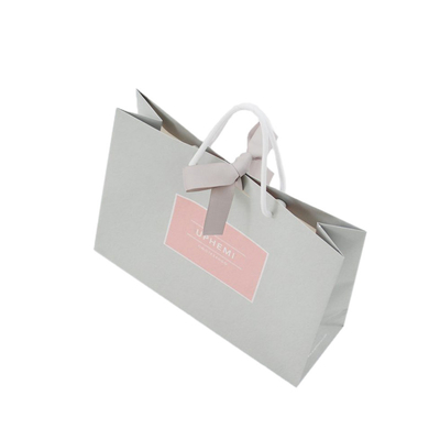 Eco Recycled Gift Bags 200gsm White Kraft Paper Wedding Drawstring Bags
