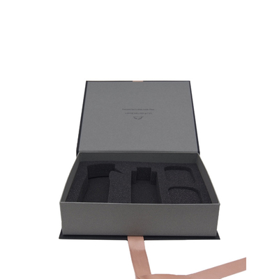 Magnetic Gift Packing Boxes Custom Cardboard Paper Packaging With Ribbon