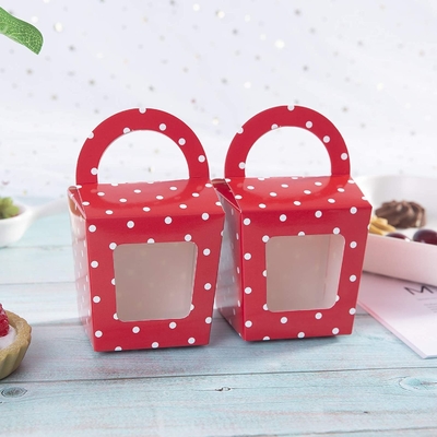 Recyclable Small Cardboard Cake Boxes , Disposable Paper Cupcake Holders