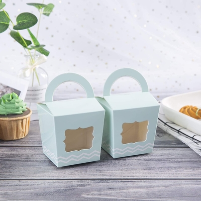 Recyclable Small Cardboard Cake Boxes , Disposable Paper Cupcake Holders