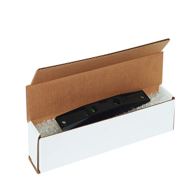 F Flute Corrugated Cardboard Box Logo Spot UV Printing Brown Inside White Outside