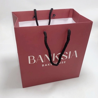 Foldable Recycled Gift Bags Custom Shopping Paper Bags With Logo BV Approved