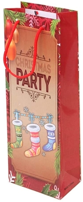 Reusable Kraft Paper Packing Bags Christmas Gift Handbags With Handle