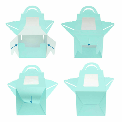 Single Cupcake Muffin Cardboard Dessert Boxes With Clear Window Gift Box