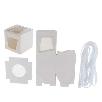 Single Individual Cake Cardboard Box CYMK Printing With Display Window