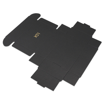 Empty Chocolate Packing Boxes 300gsm Black Card Gold Stamping Surface Logo