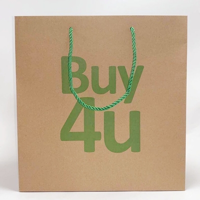 Beautiful Custom Brown Paper Bags Gift Clothes Packing Bag With Mixed Rope