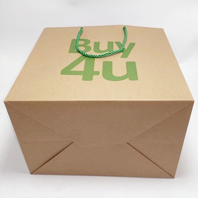 Beautiful Custom Brown Paper Bags Gift Clothes Packing Bag With Mixed Rope