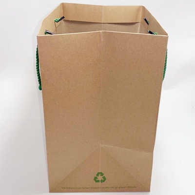 Beautiful Custom Brown Paper Bags Gift Clothes Packing Bag With Mixed Rope