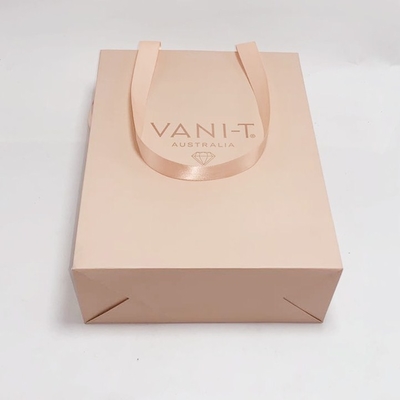 Folding Jewelry Pouch Bags Custom Printed Kraft Paper Bags Full Color Printing
