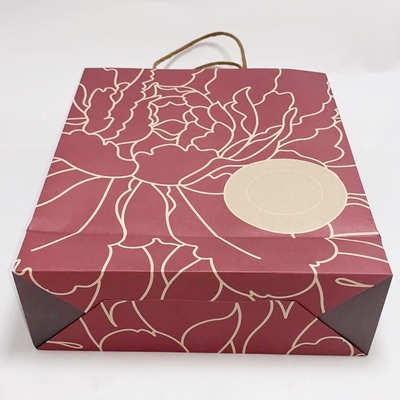 Light Colored Paper Merchandise Bags Stand Up Kraft Paper Bag Eco Friendly
