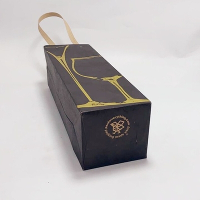 Red Wine Personalised Paper Bags 0.30mm Thickness With Hot Stamping Surface