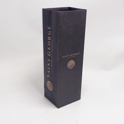 Gravure Pritning Red Wine Paper Bottle Bags Custom Recycled Paper Bags