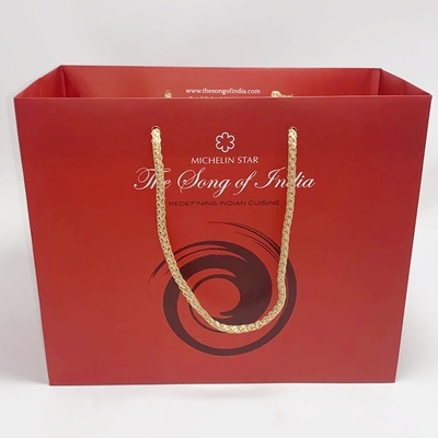 Personalized Recycled Gift Bags Boutique Card Paper Gift Bags With PP Handle