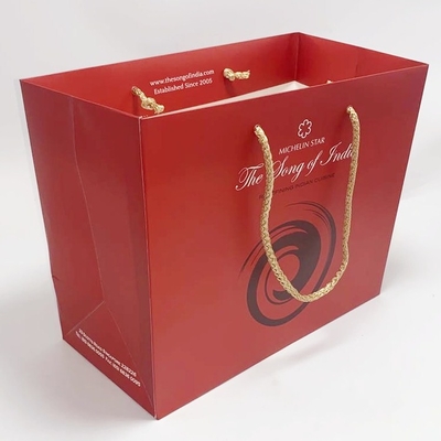 Personalized Recycled Gift Bags Boutique Card Paper Gift Bags With PP Handle