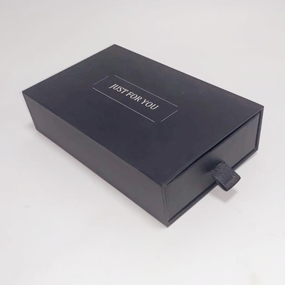 Paper Jewelry Gift Boxes Black Drawer Box Offest Printing 2mm Thickness
