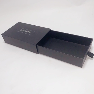 Paper Jewelry Gift Boxes Black Drawer Box Offest Printing 2mm Thickness