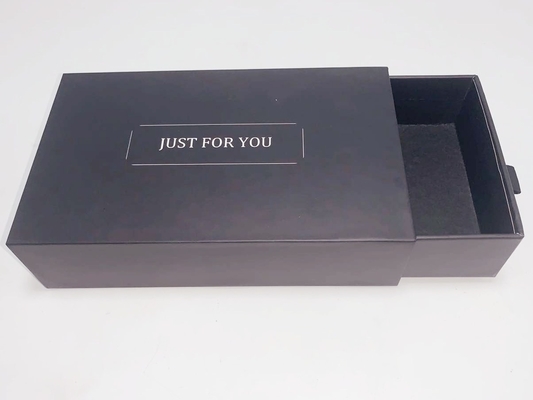 Paper Jewelry Gift Boxes Black Drawer Box Offest Printing 2mm Thickness