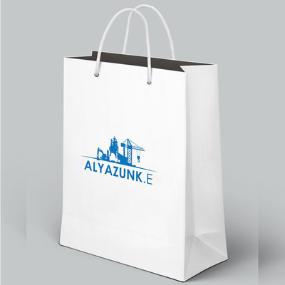 Foldable Wedding Custom White Paper Bags 200gsm Varnishing Surface Handling