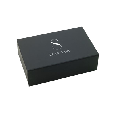 Book Style Empty Cosmetic Boxes Black Paperboard With Magnetic Closure