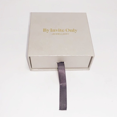 Drawer Type Jewelry Paper Box White Color , Recycled Jewelry Gift Boxes
