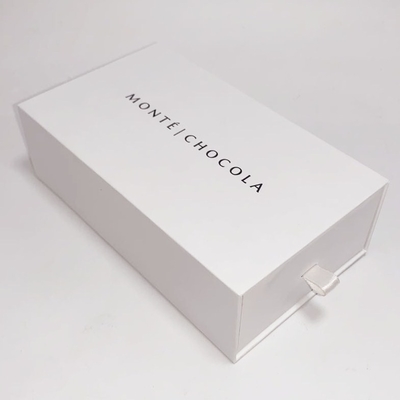 Ivory Cardboard Chocolate Packaging Gift Boxes Fancy Paper Drawer Box White Color