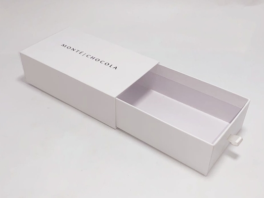 Ivory Cardboard Chocolate Packaging Gift Boxes Fancy Paper Drawer Box White Color