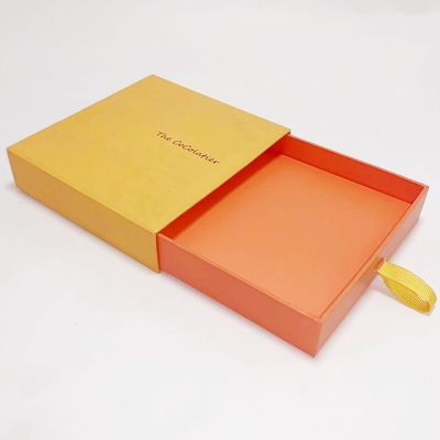 Yellow Color Jewelry Paper Box Recycled Paper Jewelry Boxes Environment Friendly