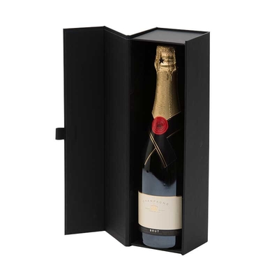 Luxury Gift Packing Boxes Black Single Wine Glass Packaging Boxes Recyclable