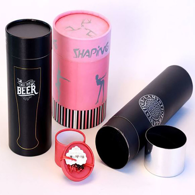 Colorful Printing Cylindrical Paper Box Round Cardboard Tubes Biodegradable
