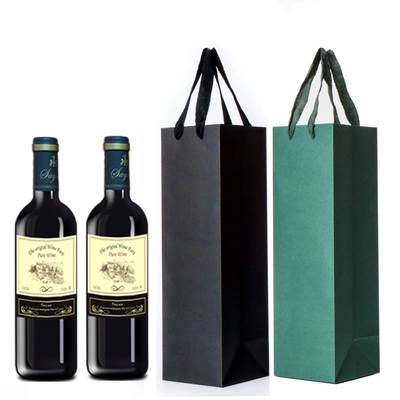 Personalised Kraft Bags Printed Bottle Gift Carry Packaging Environmental Friendly