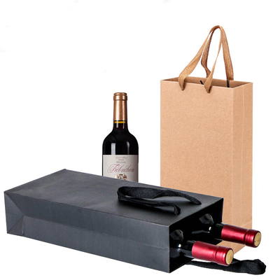 Personalised Kraft Bags Printed Bottle Gift Carry Packaging Environmental Friendly
