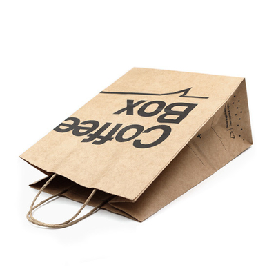 Brown Kraft Personalized Paper Shopping Bags Custom Printed Paper Grocery Bags