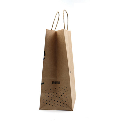 Brown Kraft Personalized Paper Shopping Bags Custom Printed Paper Grocery Bags