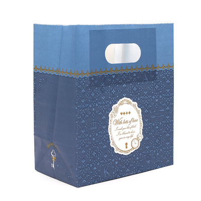 Die Cut Paper Handle Bag Custom Printed Paper Shopping Bags For Garments