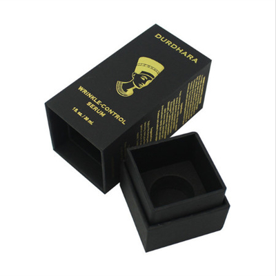 Black Color Paper Packing Box Gold Hot Foil Logo Lid Base Light Gift package
