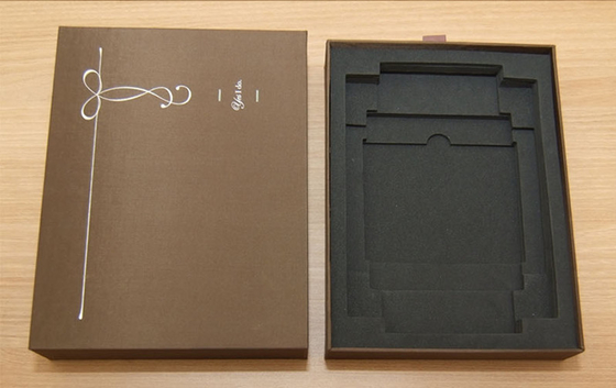 Pouch Package Paper Box Gray Color Kraft Paper Drawer Box Printing LOGO