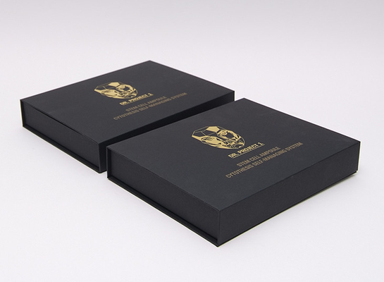 Black Packaging Boxes Gift Package Paper Rigid Box With Insert Foam / Card