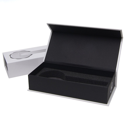 Black Packaging Boxes Gift Package Paper Rigid Box With Insert Foam / Card