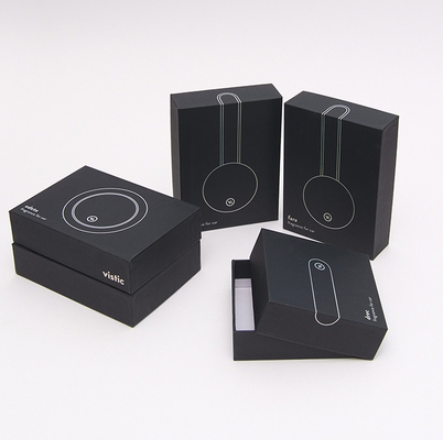 Black Packaging Boxes Gift Package Paper Rigid Box With Insert Foam / Card