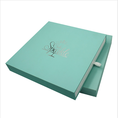 Drawer Gift Package Paper Box Light Blue Color Printed Cardboard Boxes